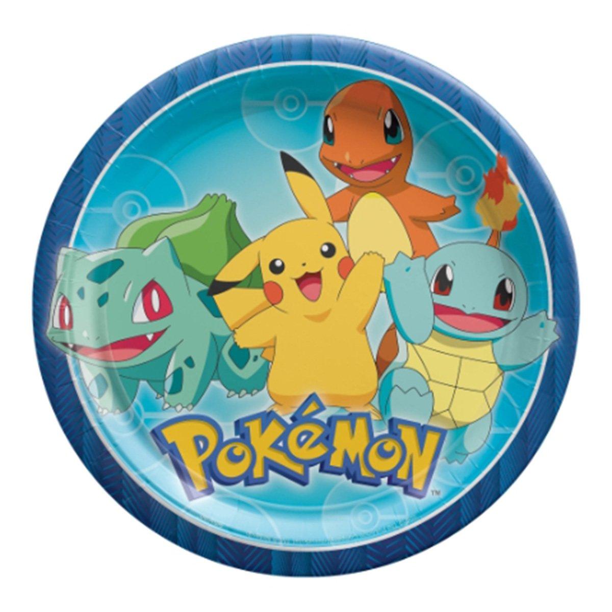 Pokémon Party Supplies and Decoration Pack Serves 16: Jumbo Birthday  Banner, Dinner Napkins, Dinner Plates, Cups and Table Cover with Birthday  Candles
