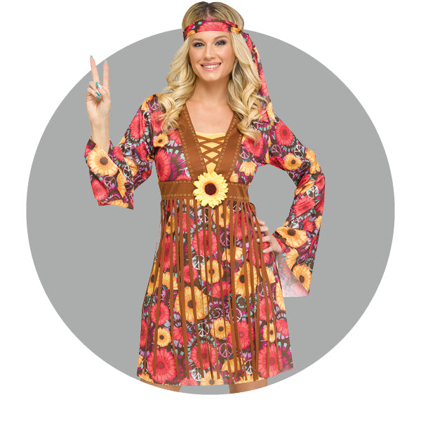  Fun World Plus Size Peace and Love Hippie Adult Costume :  Clothing, Shoes & Jewelry