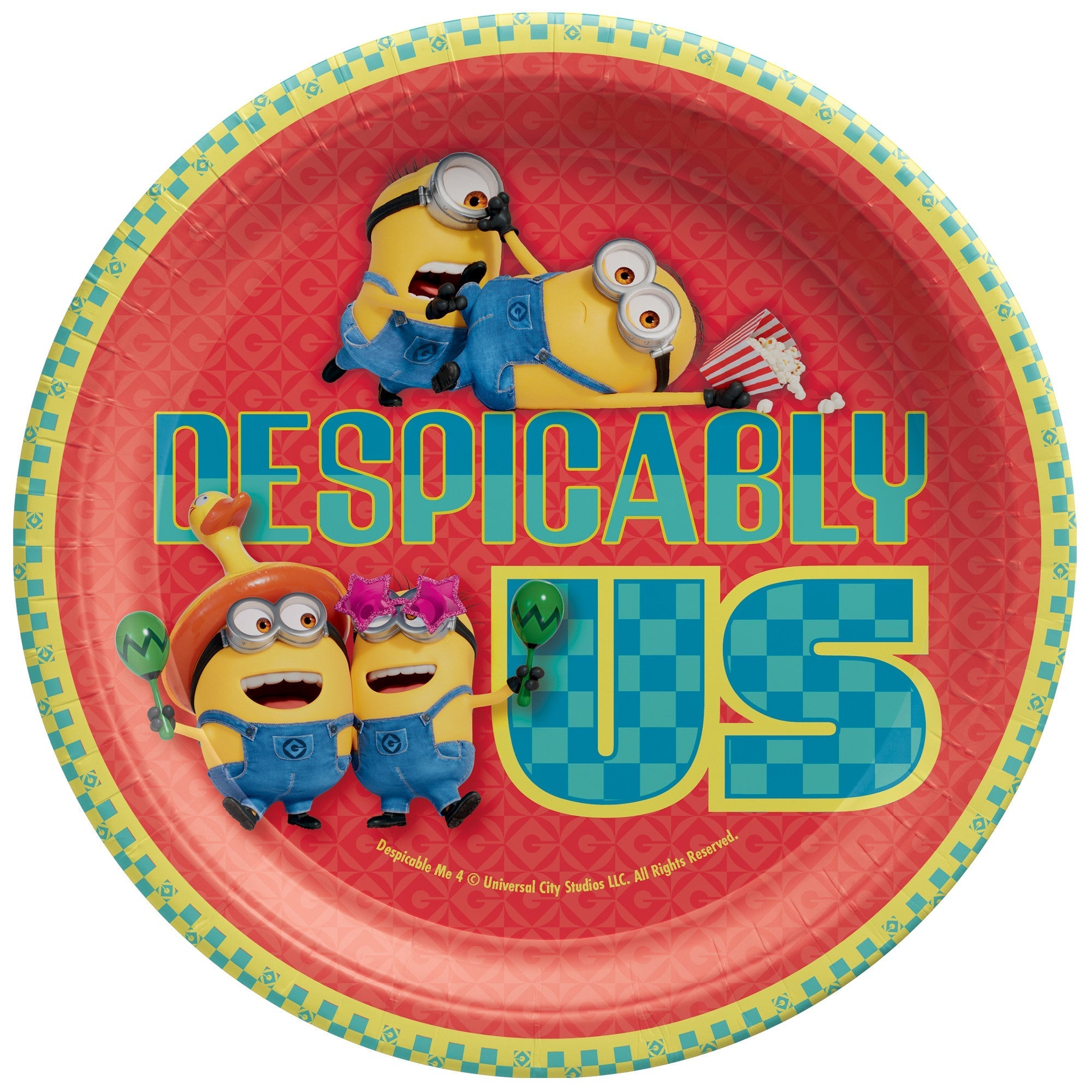 Despicable Me 4 Birthday Large Round Lunch Plates | Party Supplies