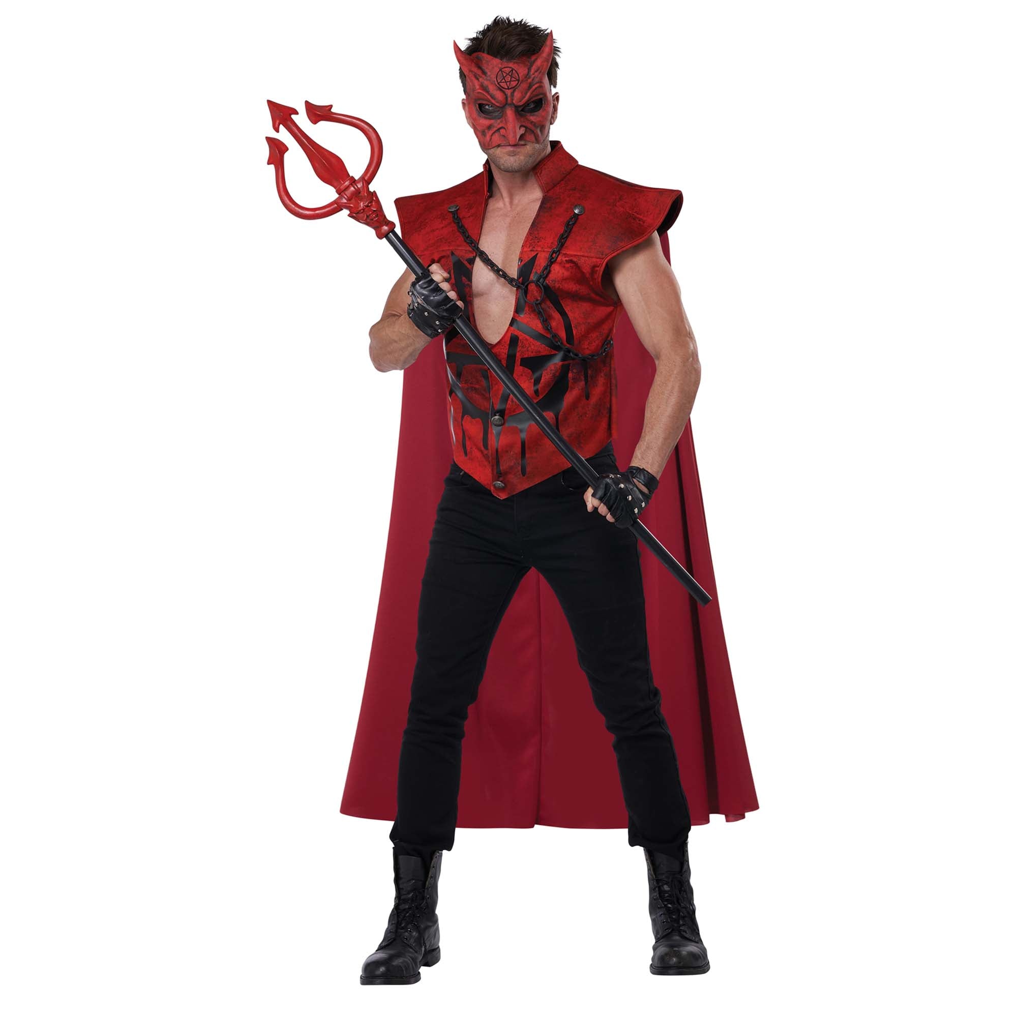 Hot as Hell Devil Costume for Adults, Red Cape