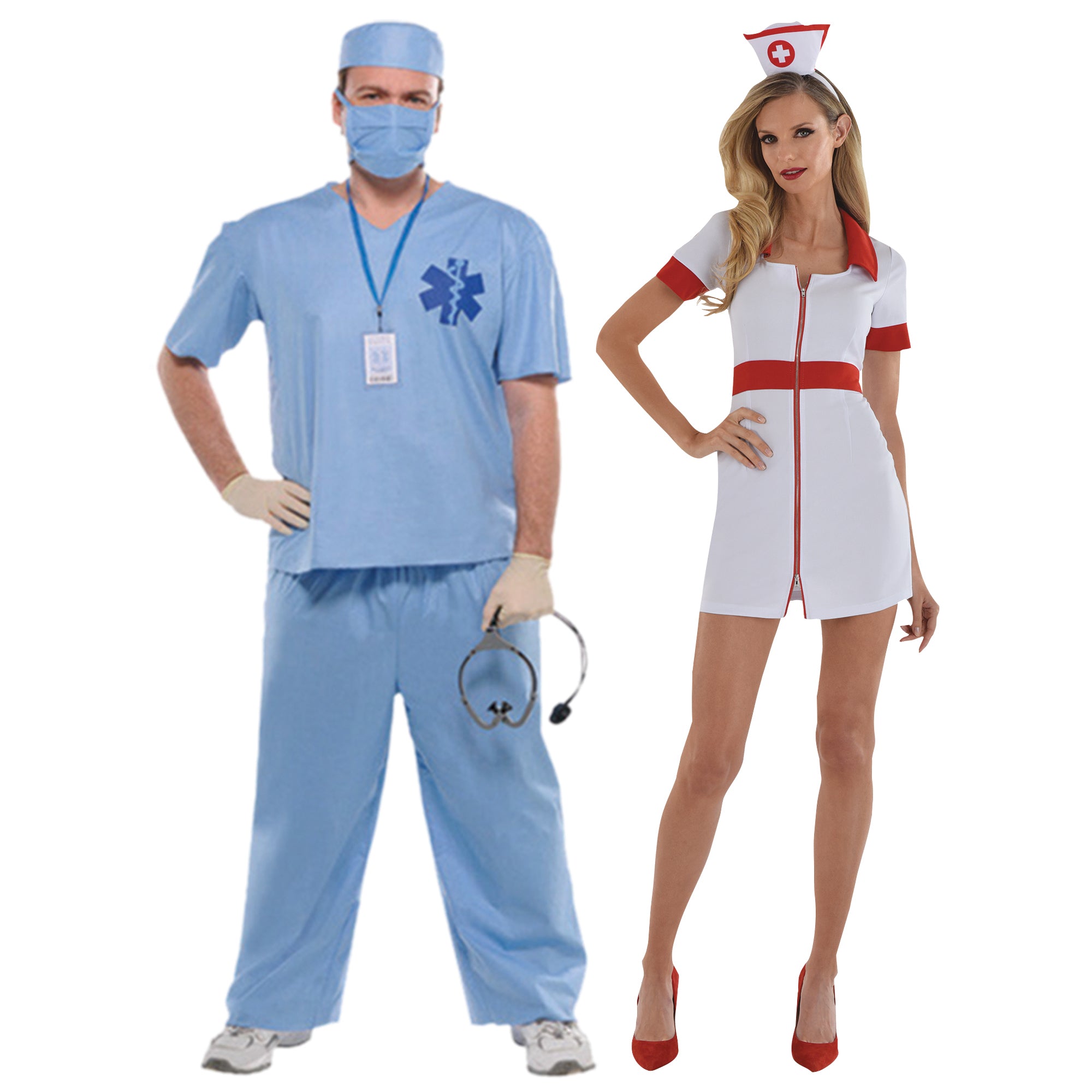 Doctor and Nurse Couple Costumes – Party Expert