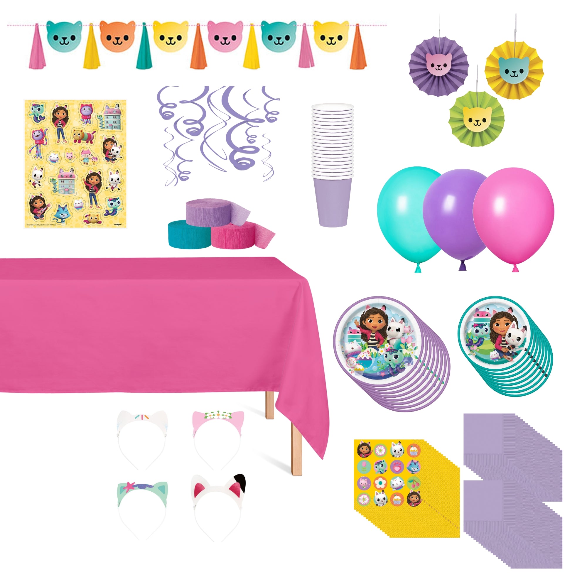 Gabbys Dollhouse Standard Birthday Party Supplies Kit Party Expert