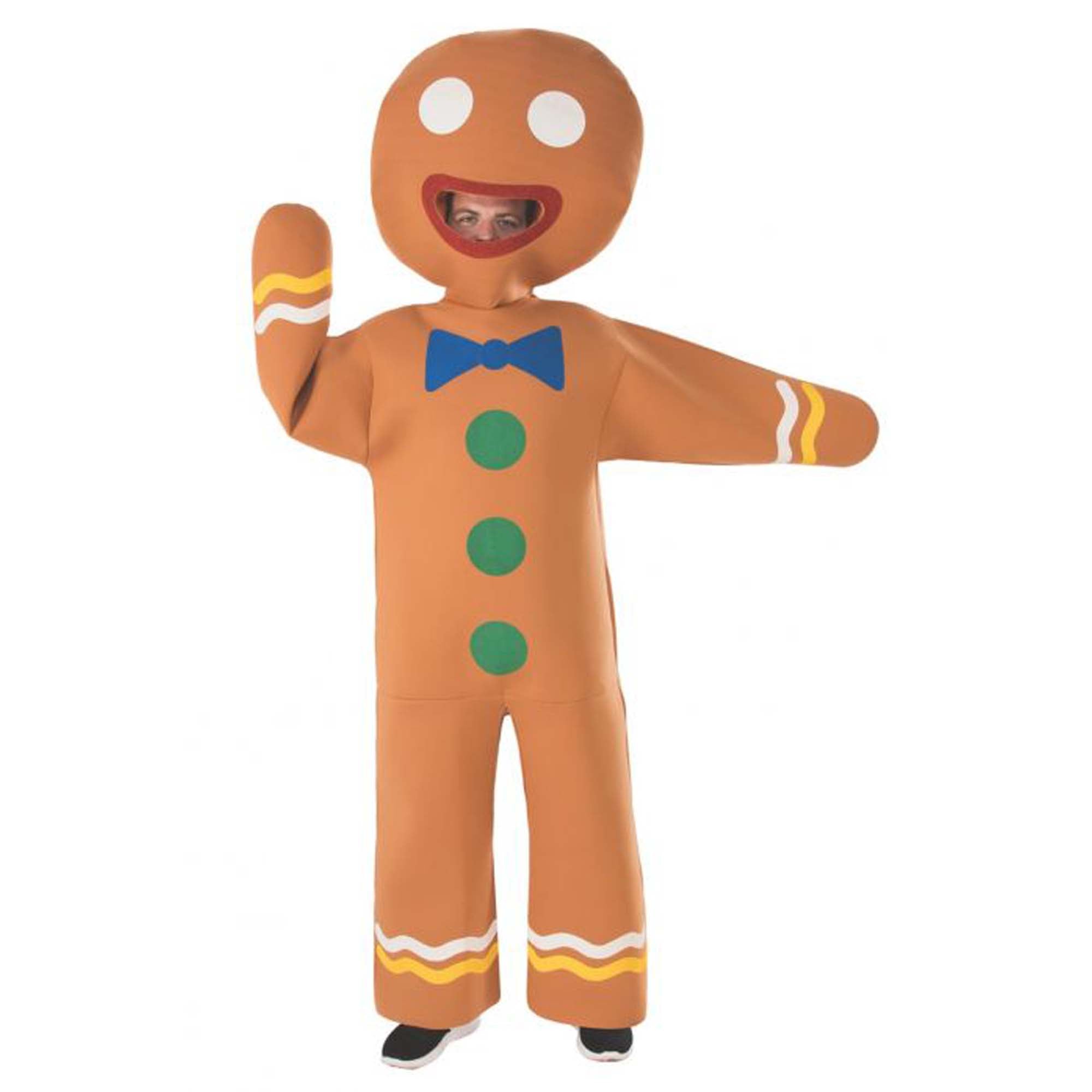 Gingerbread Man Costume for Adults Jumpsuit and Headpiece