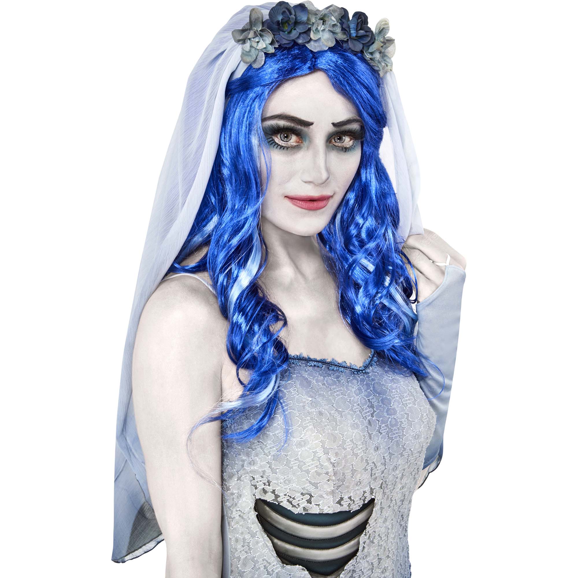 Emily the Corpse Bride Blue Wig for Adults Party Expert