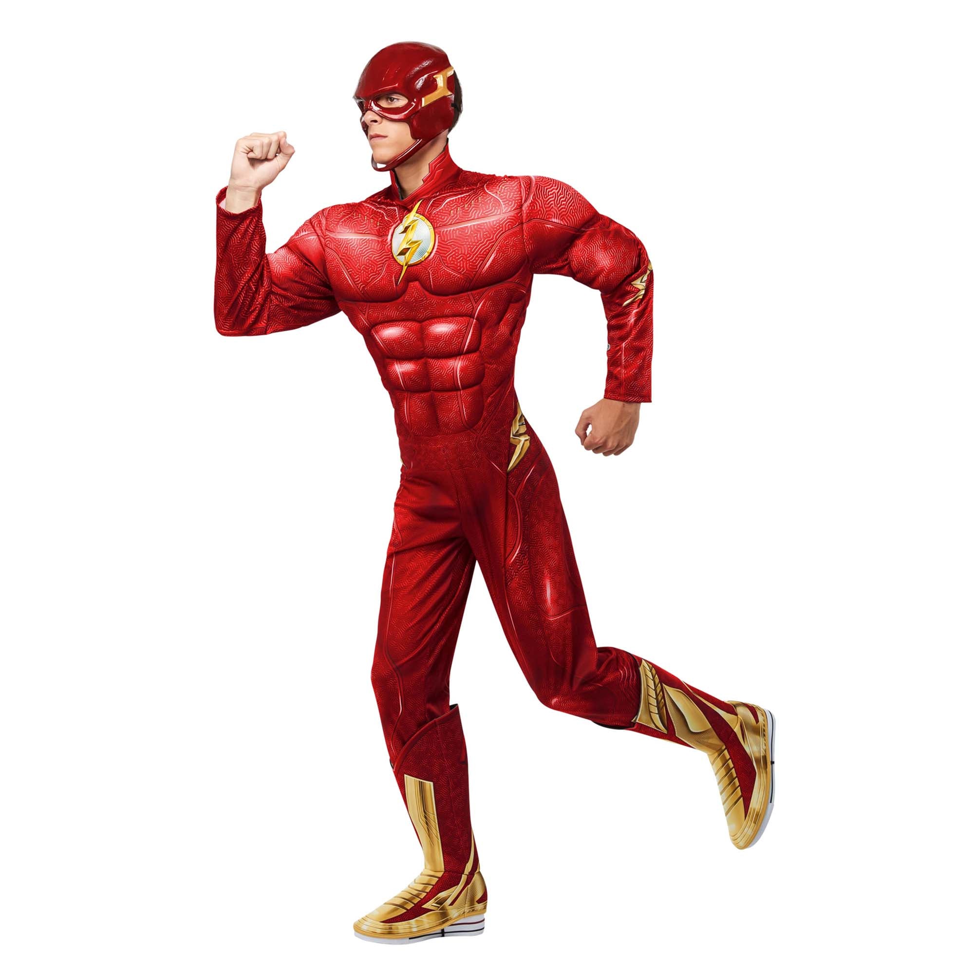 DC The Flash Costume for Adults, Red Padded Jumpsuit | Party Expert