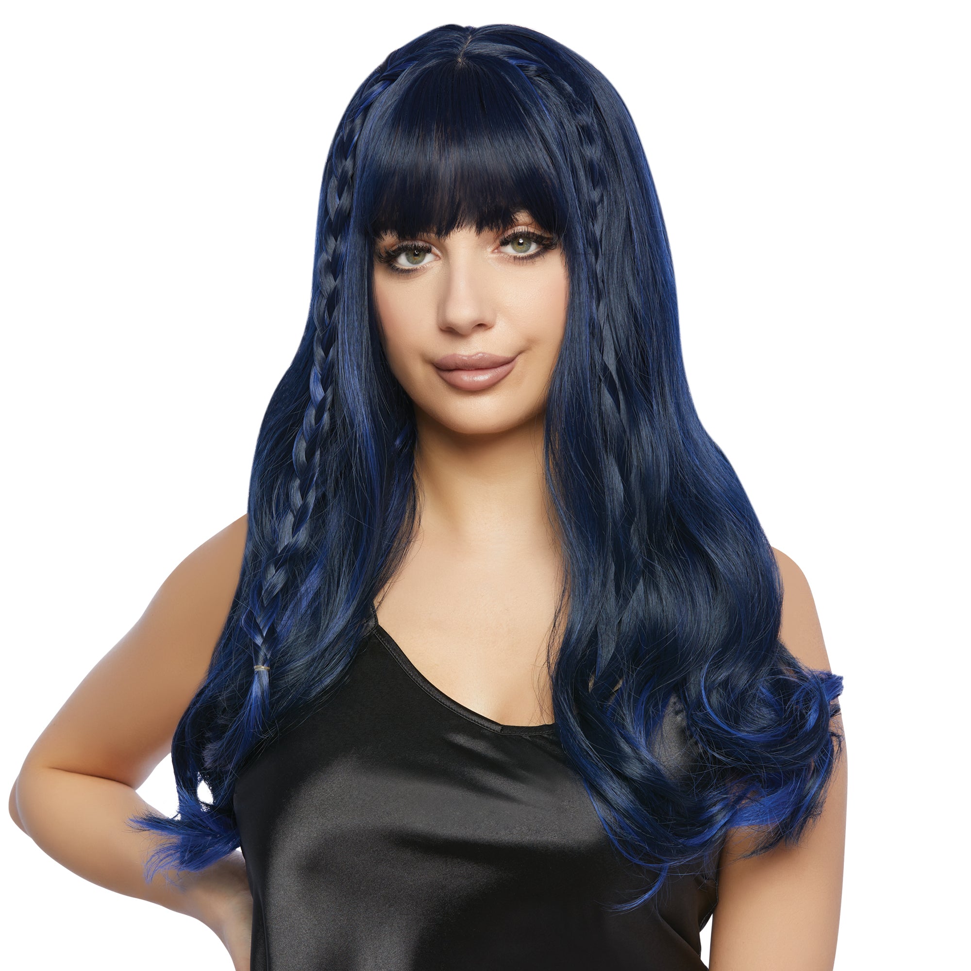 Naomi Blue Wavy Long Wig for Adults | Party Expert