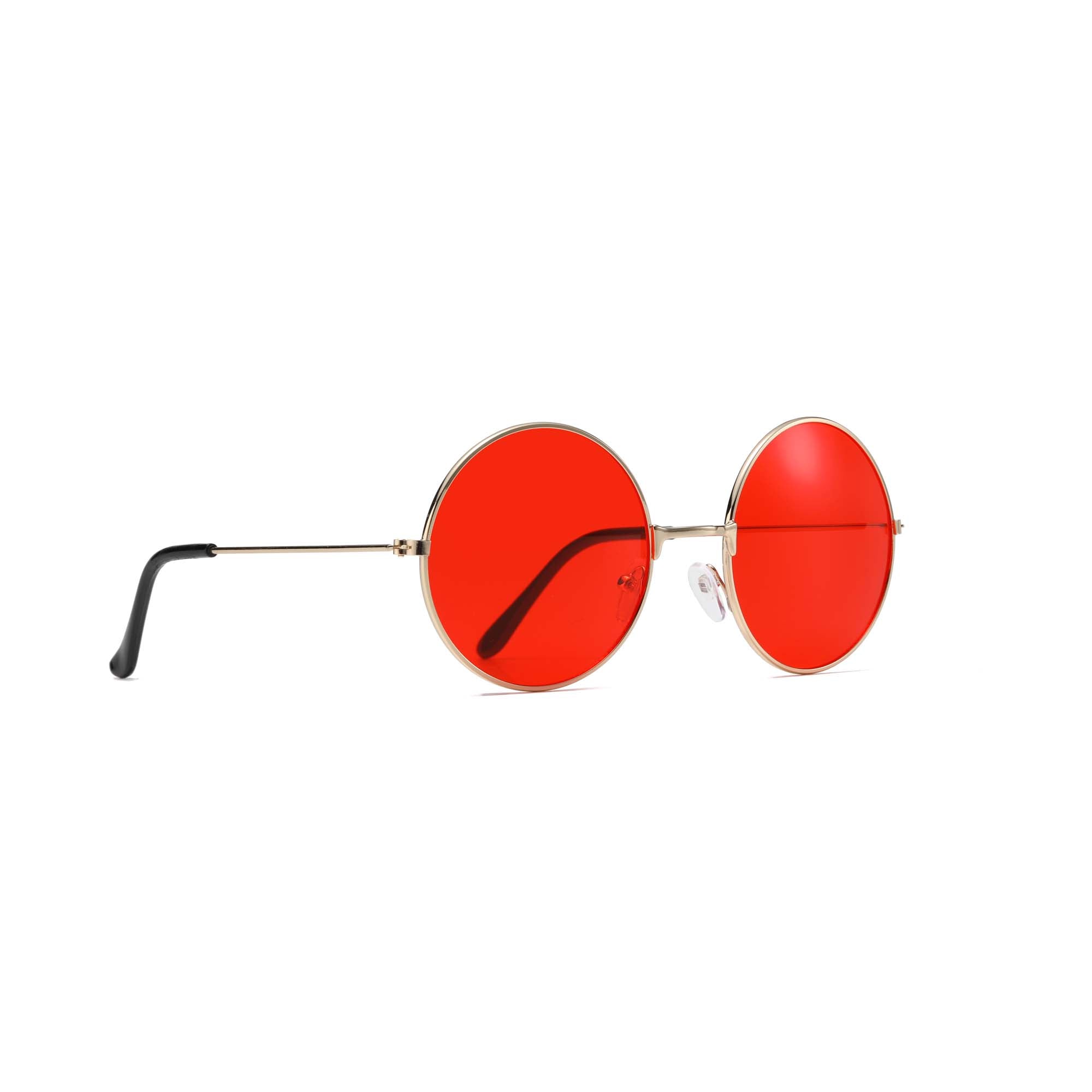 Lunettes de soleil ronde rouge de Hippie pour adultes Party Expert