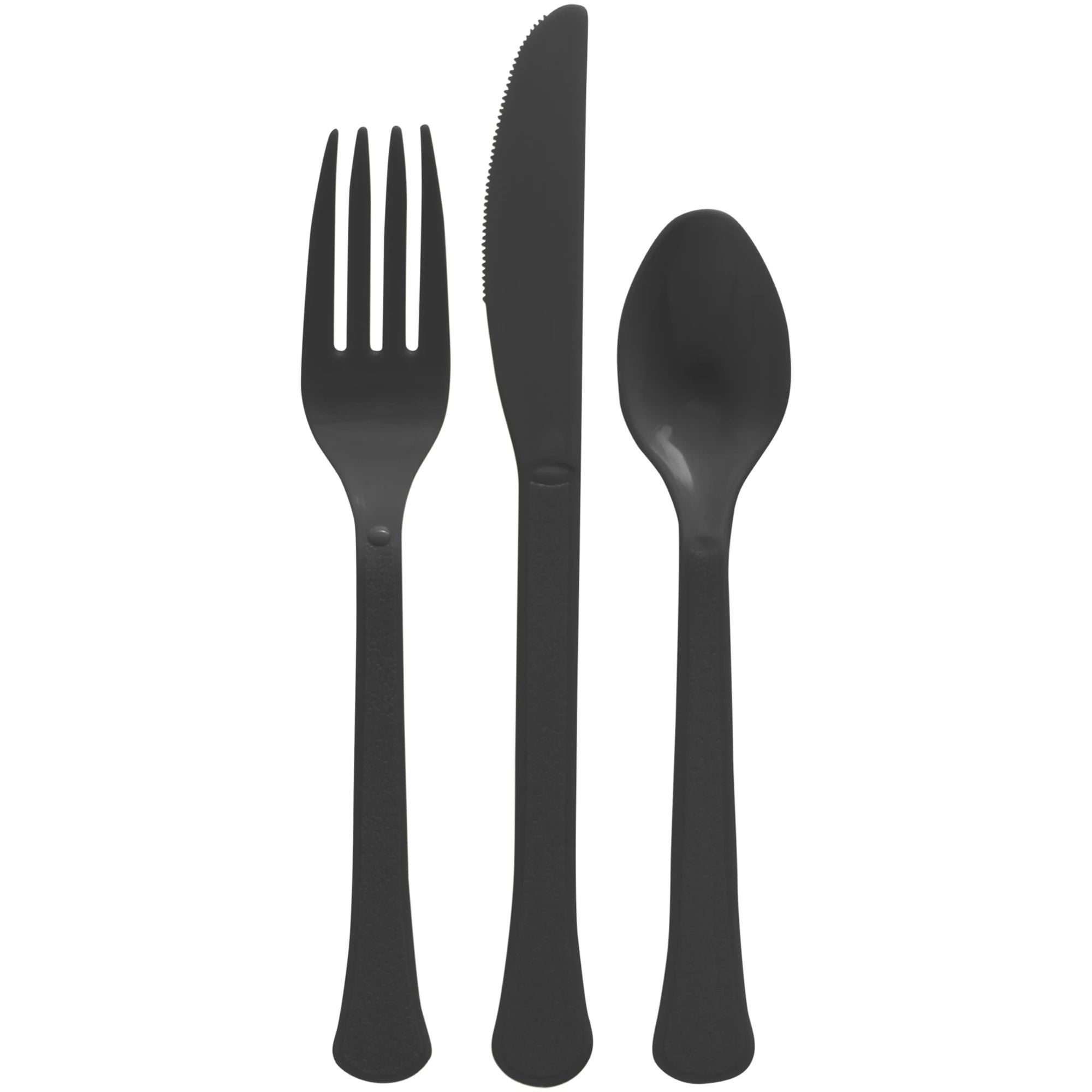 Disposable Matte Black Flatware 24 Ct