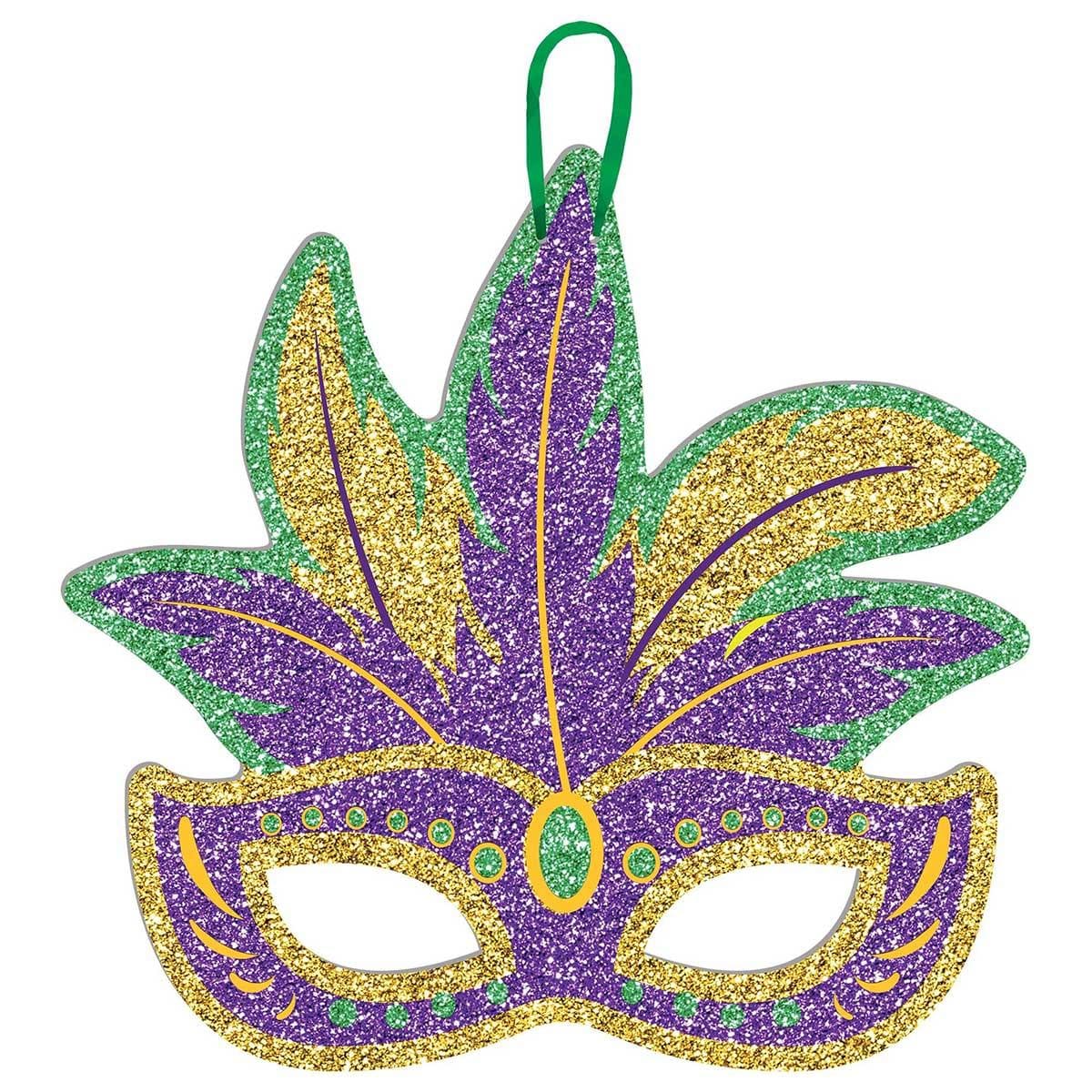 Mardi Gras, Mask Sign With Glitters