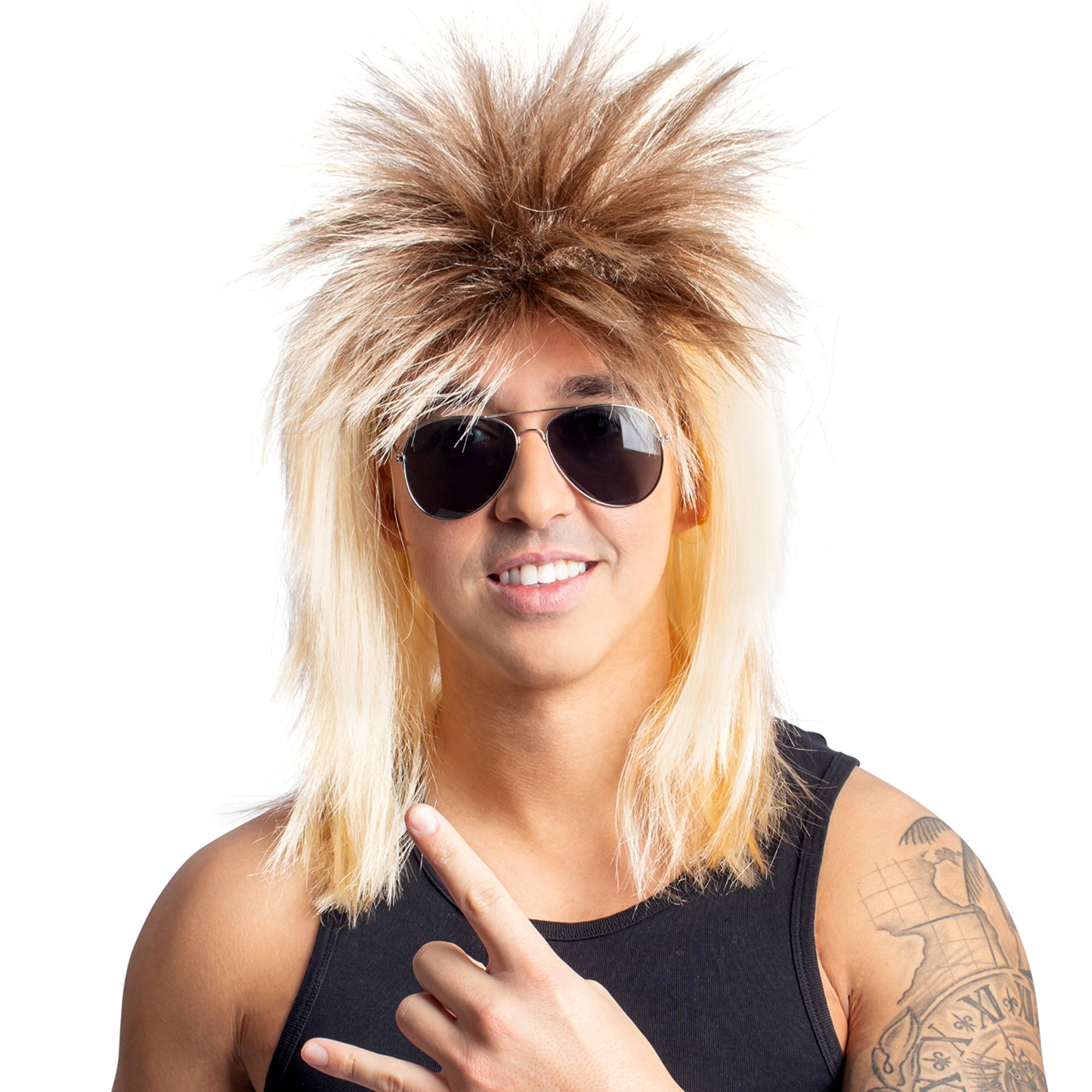 Perruque pop rock blonde homme : Deguise-toi, achat de Accessoires