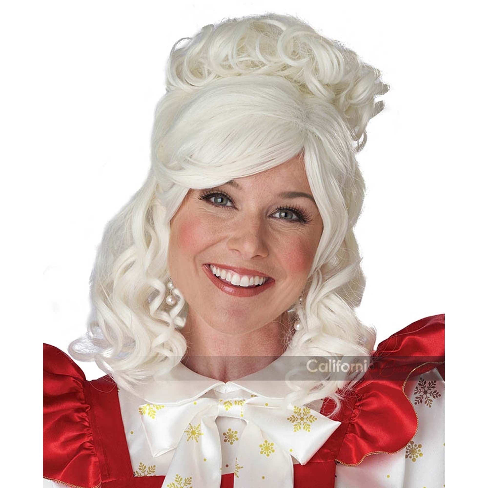 Mrs. Claus Wig and Bun Clip for Adults Party Expert