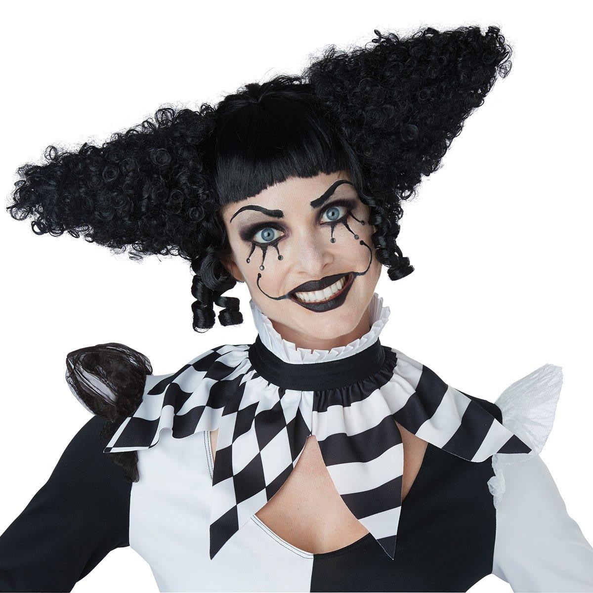 Black Creepy Clown Wig for Women Party Expert