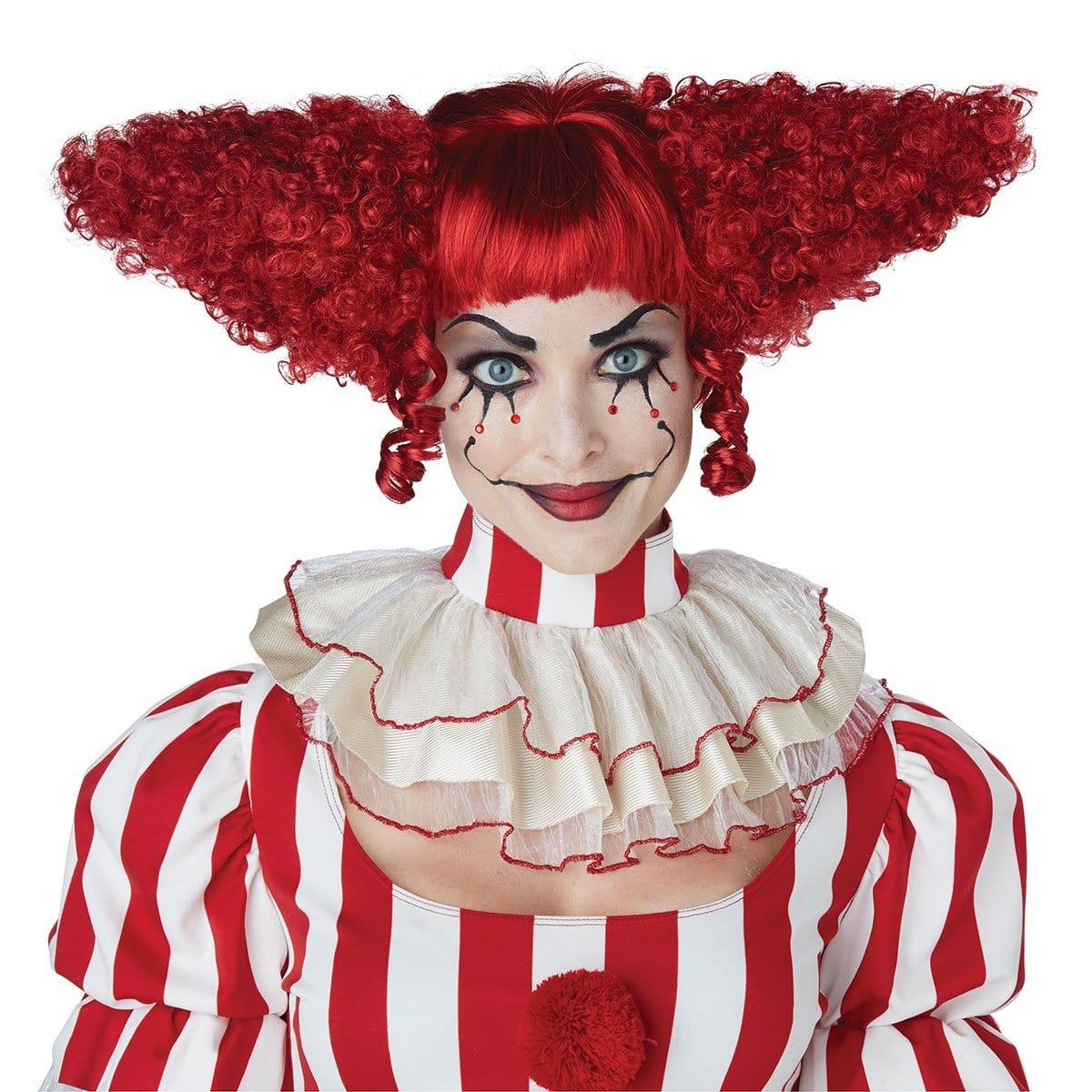 Red Creepy Clown Wig for Women Party Expert