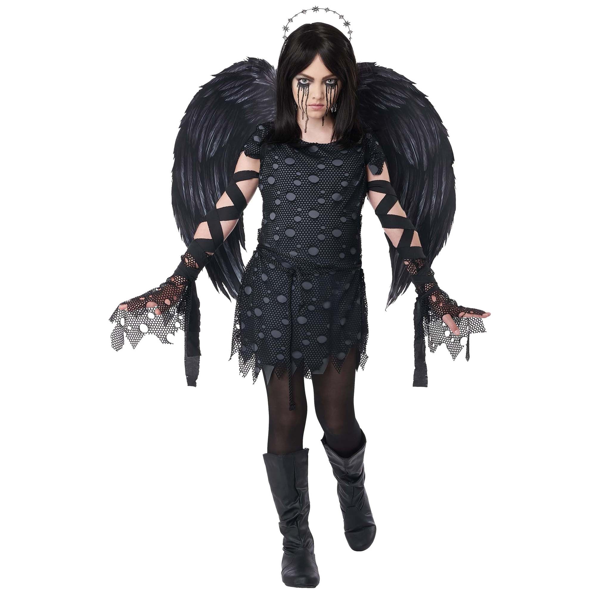 Teen Size Halloween Gothic Black Cheerleader Costume