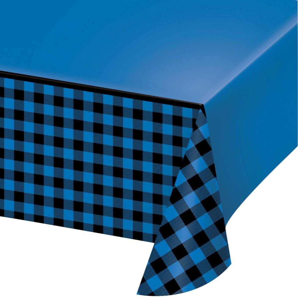 Blue Buffalo Plaid Tablecover Party Expert