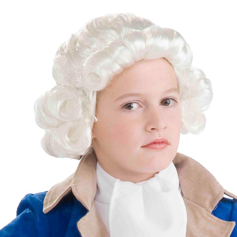 White Colonial Man Wig for Boys Party Expert