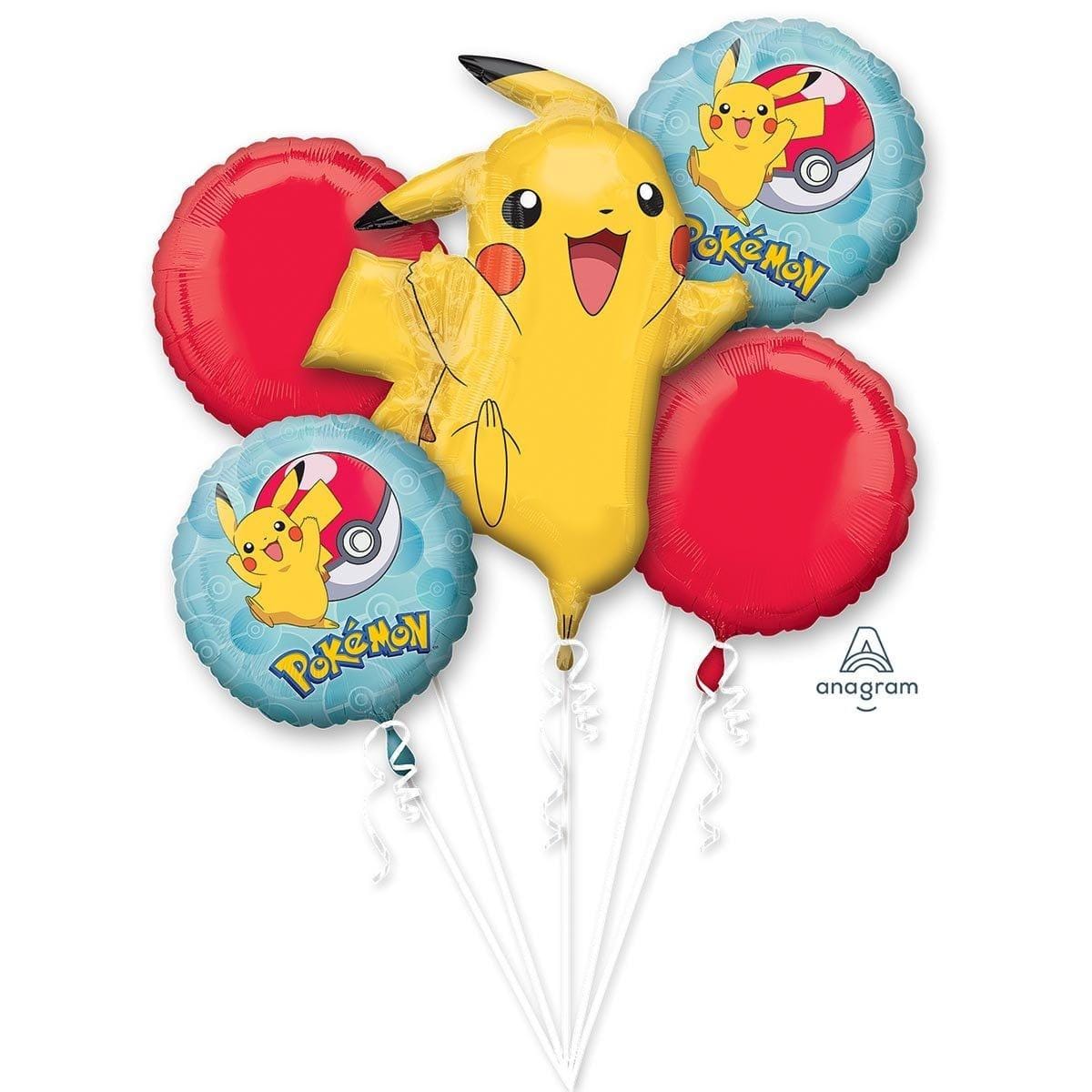 Bouquet de ballons confettis Pokemon et ballon numéroté, gonflé à l'hélium  – Balloon Expert