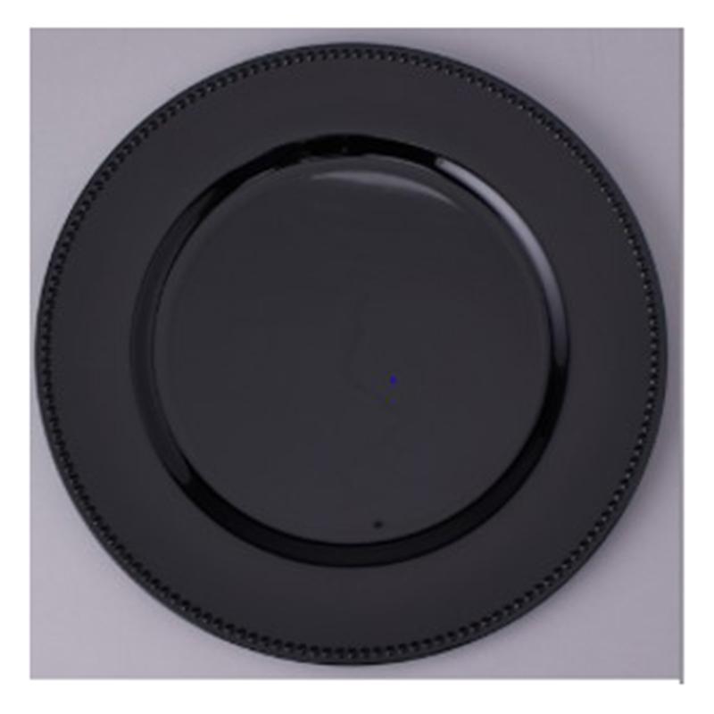 Black plastic charger plate