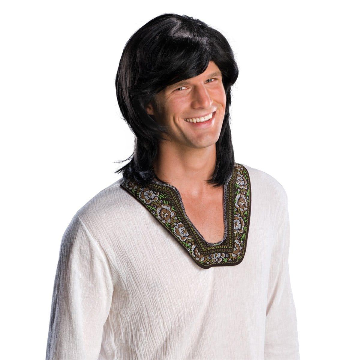 Mens black deals wig