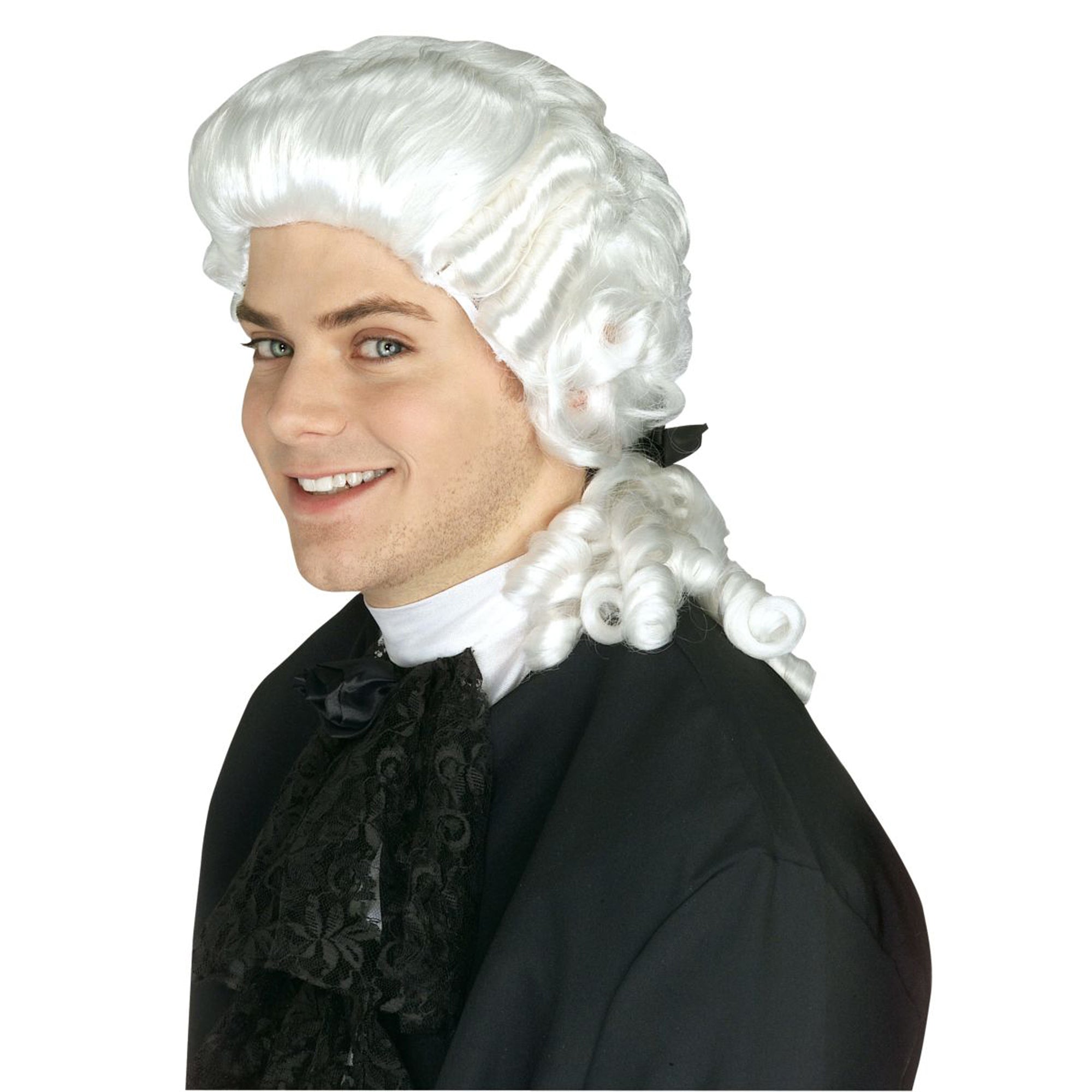 White Colonial Wig for Adults Bridgerton Party Expert