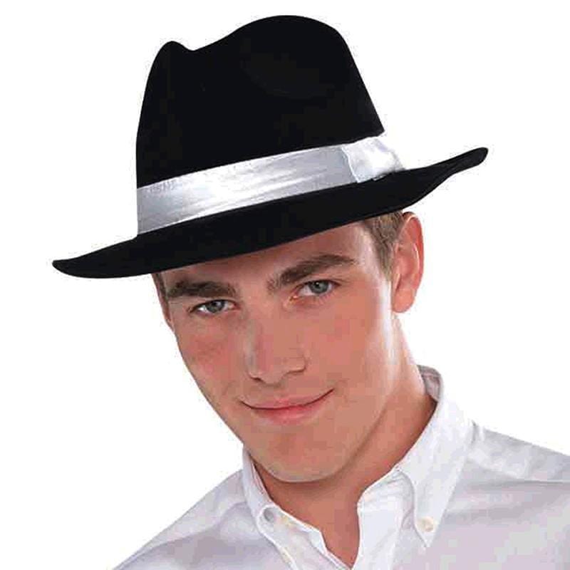 Black fedora 2024 gangster hat