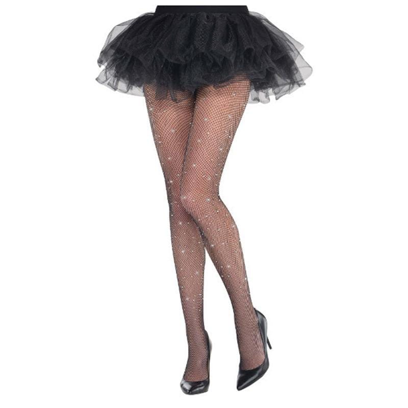 Black Rhinestone Stockings for Women Party Expert