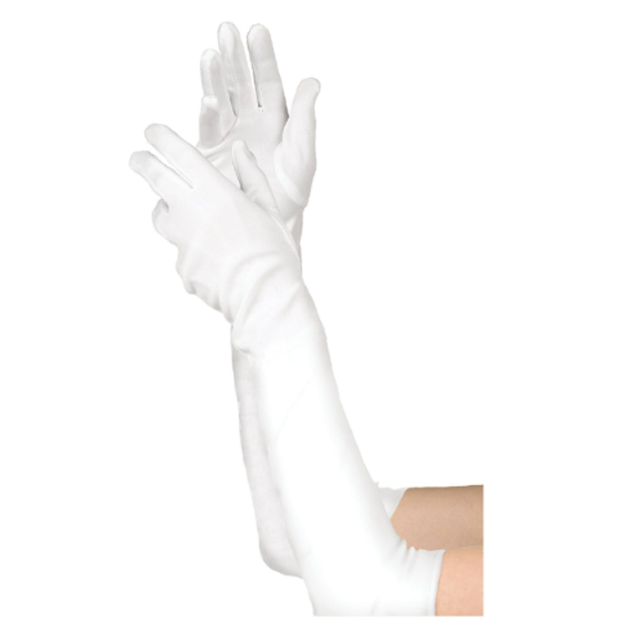 longs gants satin blanc