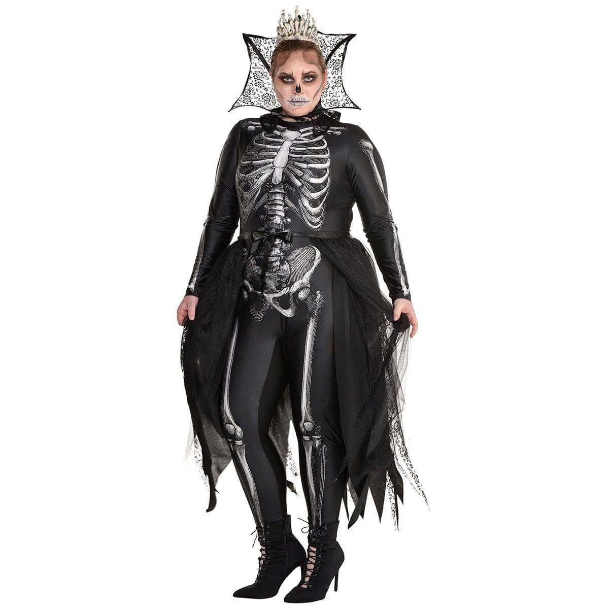 Gothic Skeleton Queen Costume for Plus Size Adults Party Expert