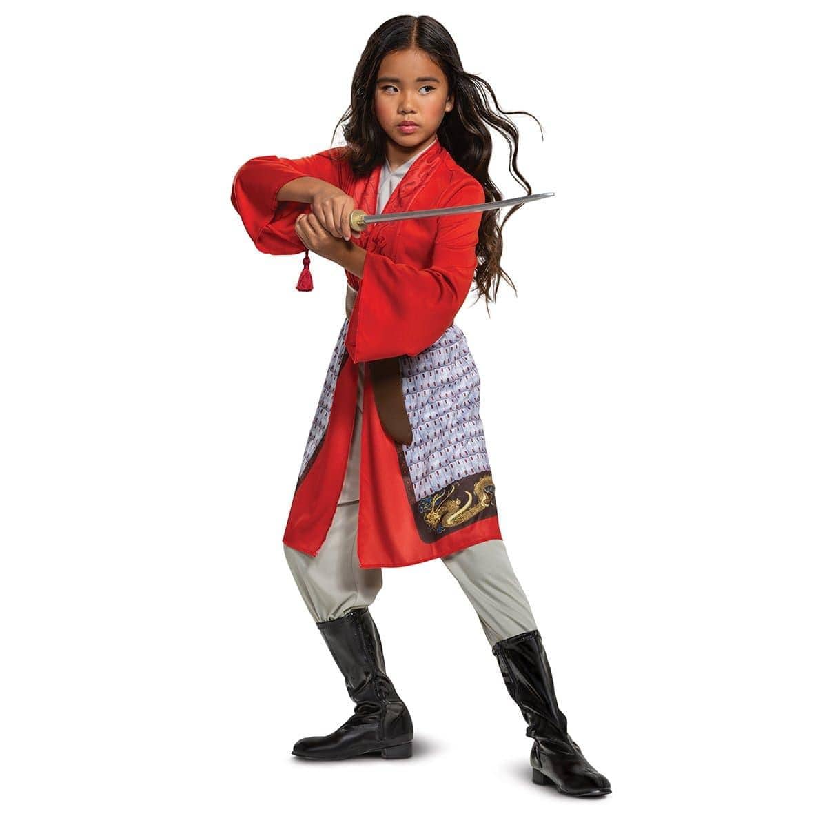 Mulan Hero Dress for Kids Mulan Red Dress S