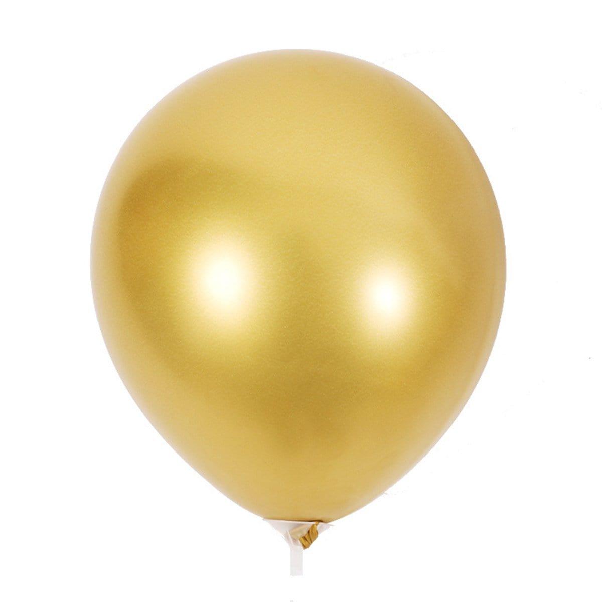 Ballon doré en latex métallique pour anniversaire, 12 pouces, 10