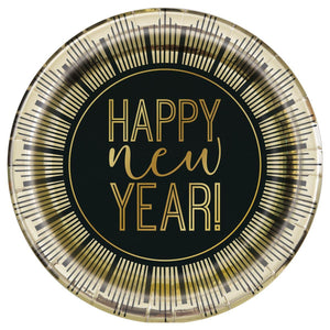 Happy New Year !' ou 'Bonne Année' en anglais. Voici une vaisselle jetable  spécifique à votre fête du Nouvel An. Les assiettes en - Cdiscount Maison