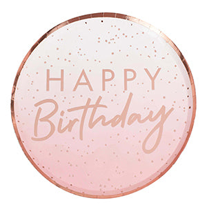 Rose Gold Happy Birthday Party Supplies and Decorations