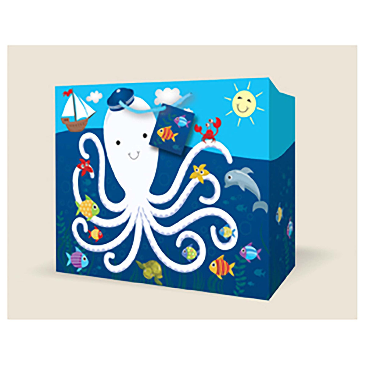 A-LINE Gift Wrap & Bags Sea Life Medium Horizontal Gift Bag, 1 Count