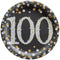 AMSCAN CA Age Specific Birthday 100th Sparkling Celeb Small Round Dessert Paper Plates, 7 Inches, 8 Count 192937477908