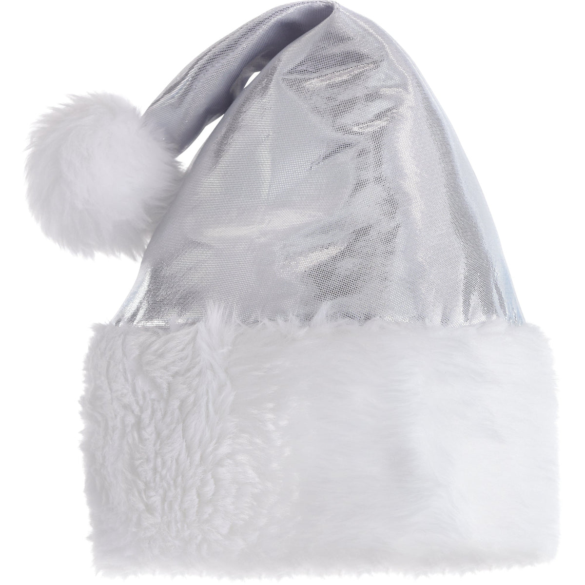 AMSCAN CA Christmas Silver Deluxe Santa Hat for Adults 192937495612