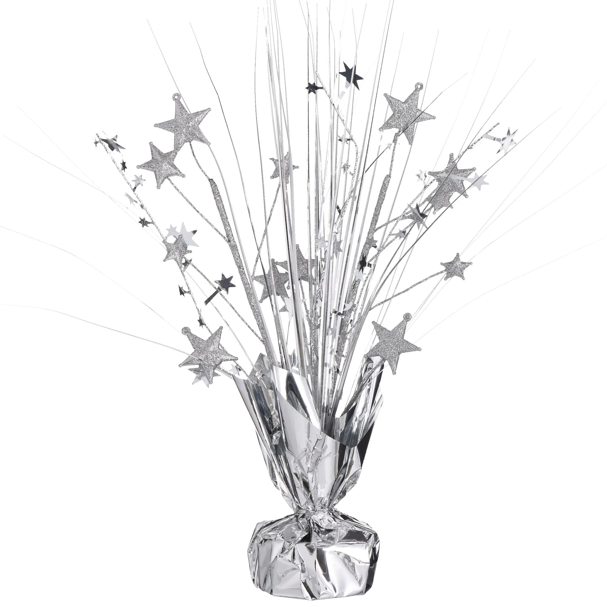 Spray Centerpiece with Stars, Silver, 12 Inches | Party Supplies ...