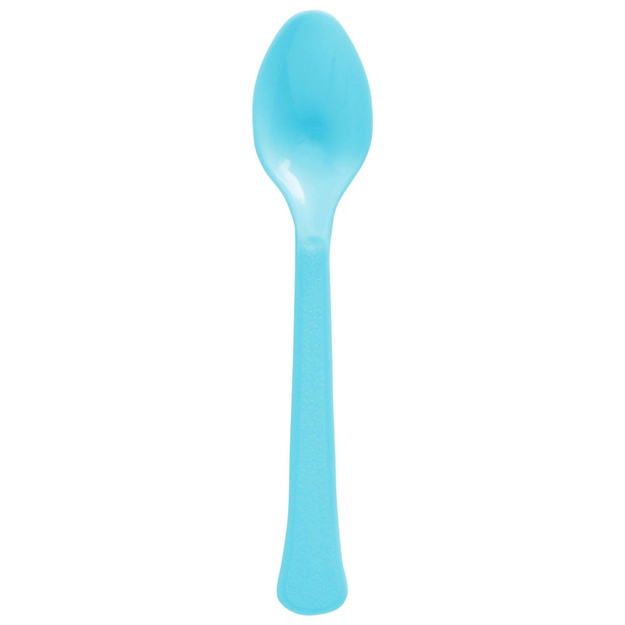 Caribbean Blue Plastic Spoons, 20 Count | Party Expert