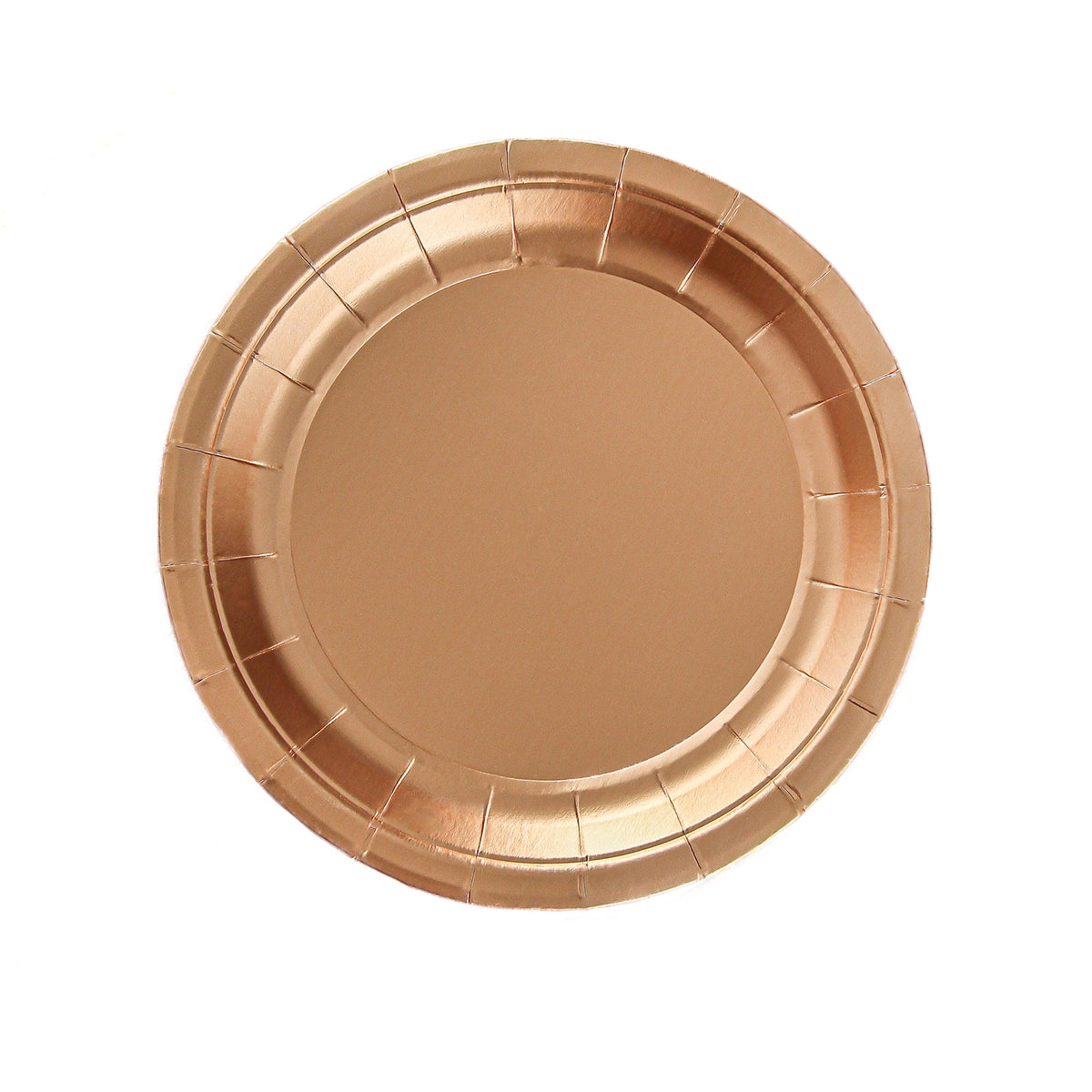 AMSCAN CA Everyday Entertaining Chrome Copper Small Round Dessert Paper Plates, 7 Inches, 8 Count