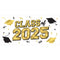 AMSCAN CA Graduation Class of 2025 Graduation Banner, 33 X 65 Inches, 1 Count 192937492963