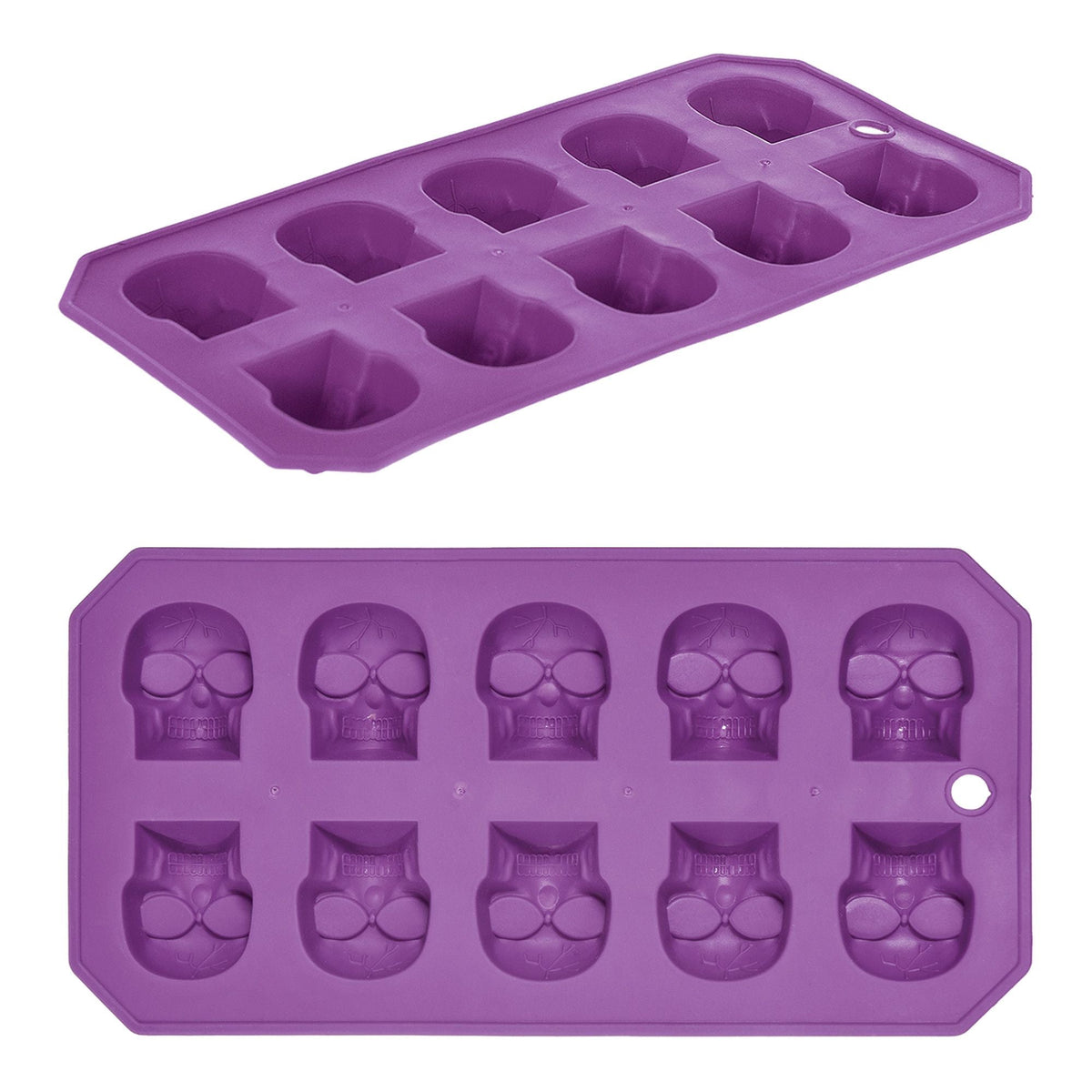 AMSCAN CA Halloween Halloween Purple Plastic Skull Ice Tray, 3.4 Oz, 1 Count