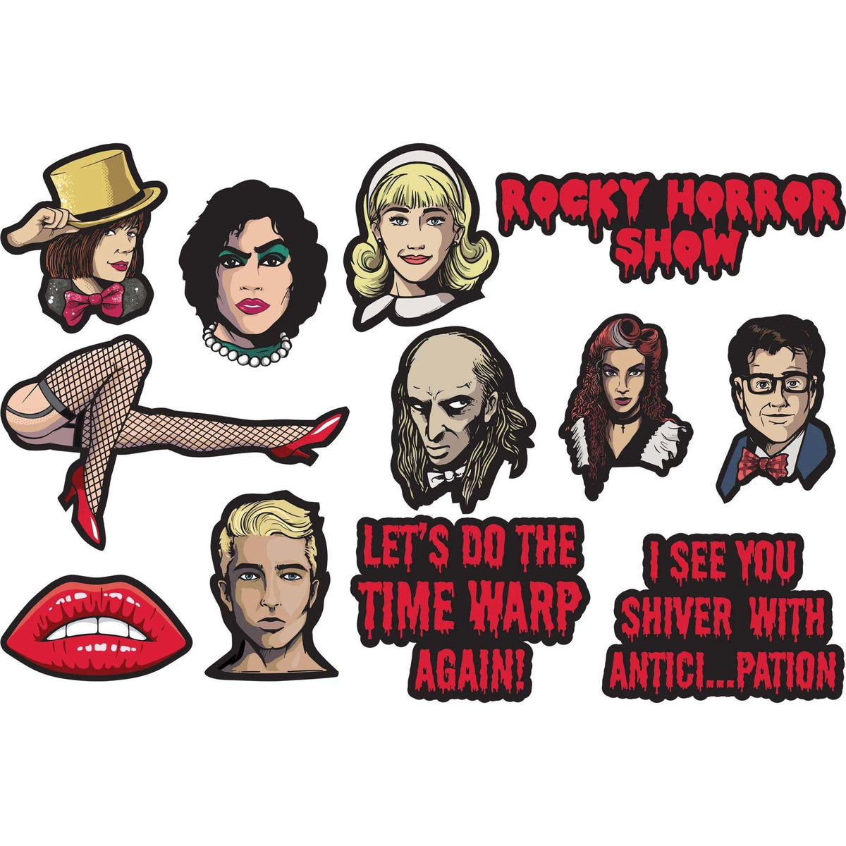 AMSCAN CA Halloween Rocky Horror Show Cutouts, 12 Count