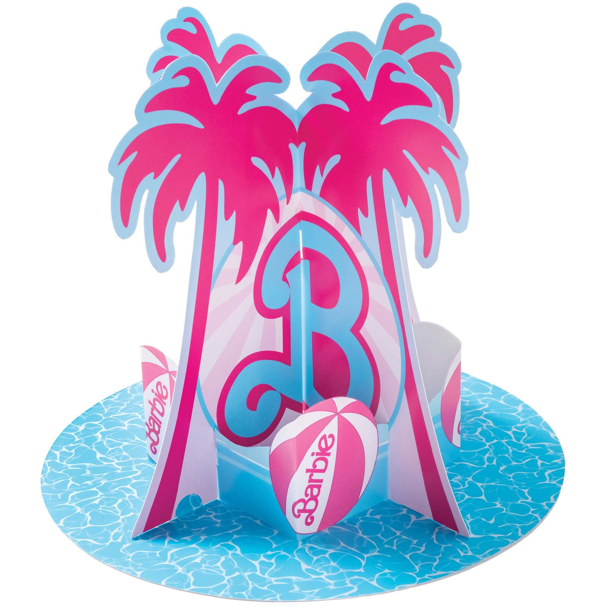 AMSCAN CA Kids Birthday Barbie Malibu Beach Birthday Centerpiece, 1 Count