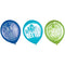 AMSCAN CA Kids Birthday DC Blue Beetle Latex Balloons, Blue & Green, 12 Inches, 6 Count