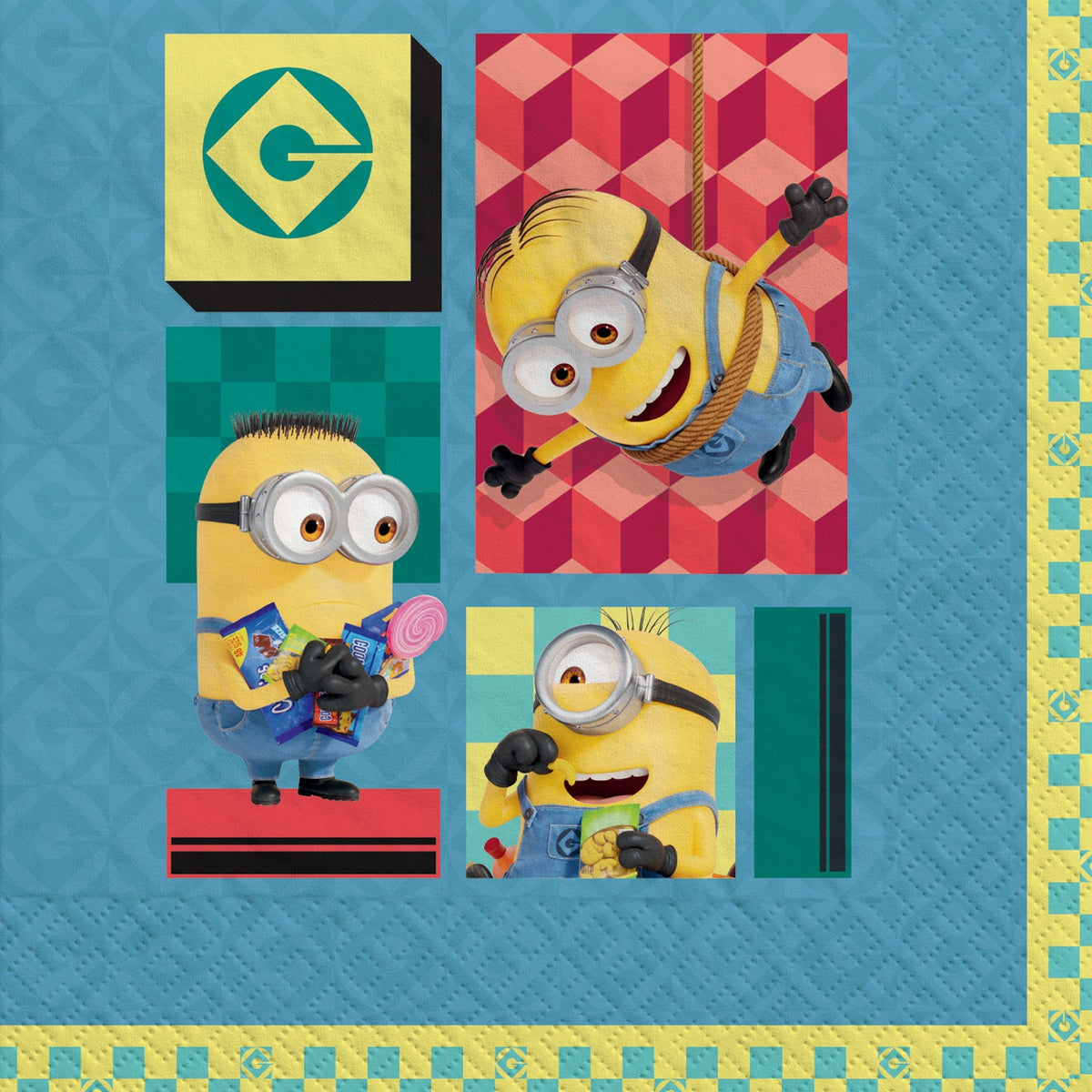 AMSCAN CA Kids Birthday Despicable Me 4 Birthday Small Beverage Napkins, 16 Count 192937433447