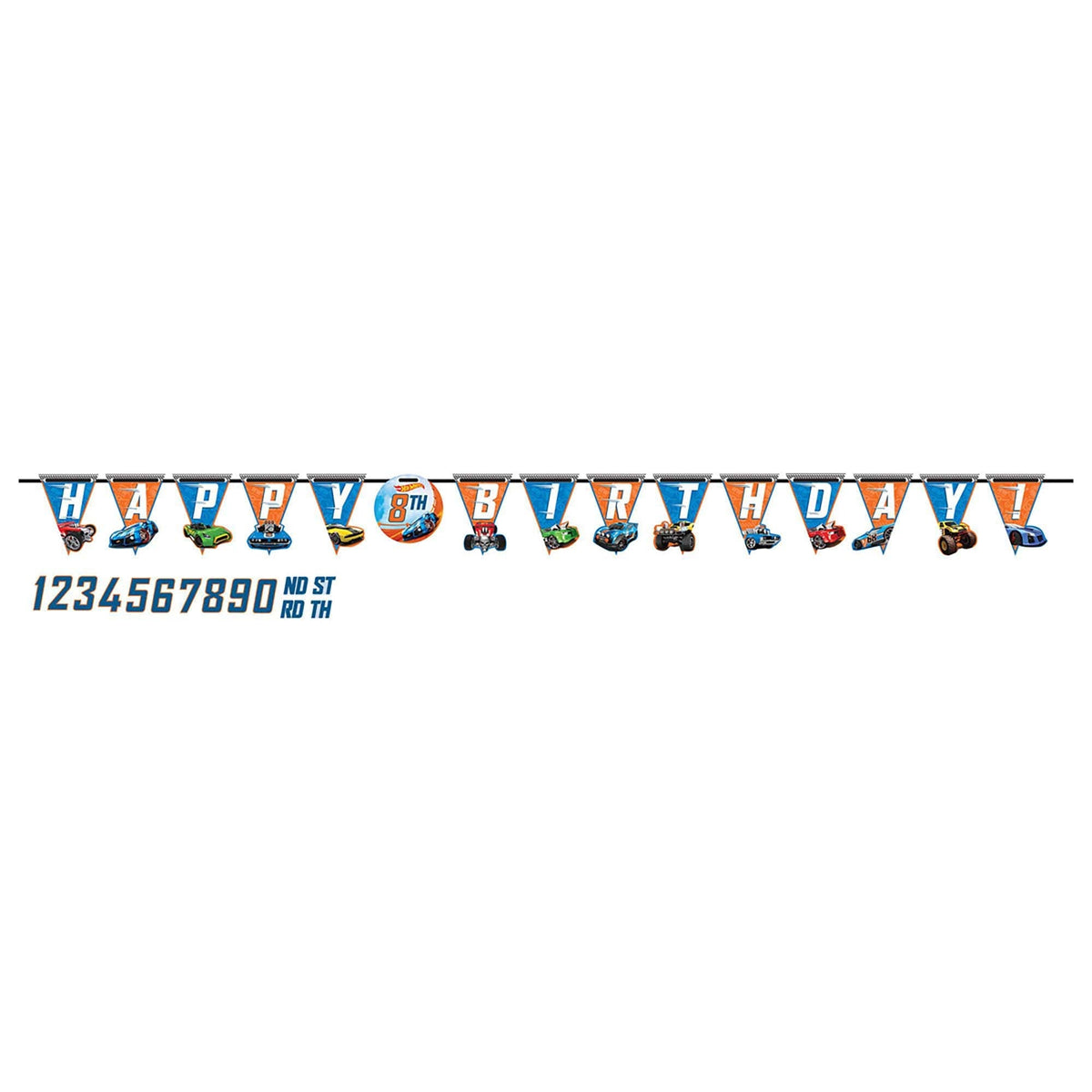 AMSCAN CA Kids Birthday Hot Wheels Birthday Jumbo Customizable Letter Paper Banner, 1 Count