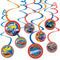 AMSCAN CA Kids Birthday Hot Wheels Birthday Spiral Decoration Kit with Cutouts, 12 Count