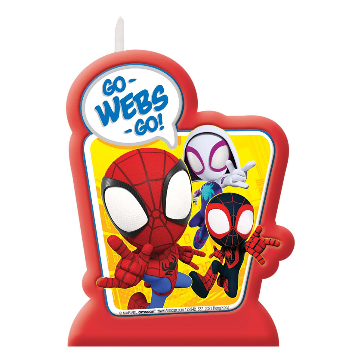 AMSCAN CA Kids Birthday Marvel Spidey and His Amazing Friends Birthday Candle, 1 Count 192937343074