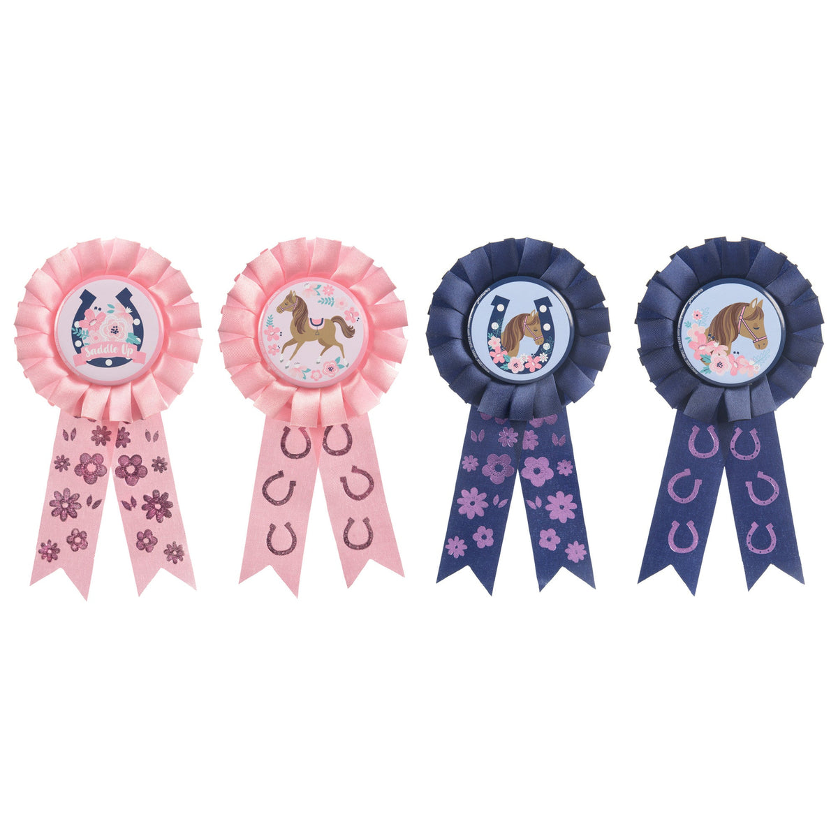 AMSCAN CA Kids Birthday Saddle Up Birthday Award Ribbons, 4 Count 192937106648