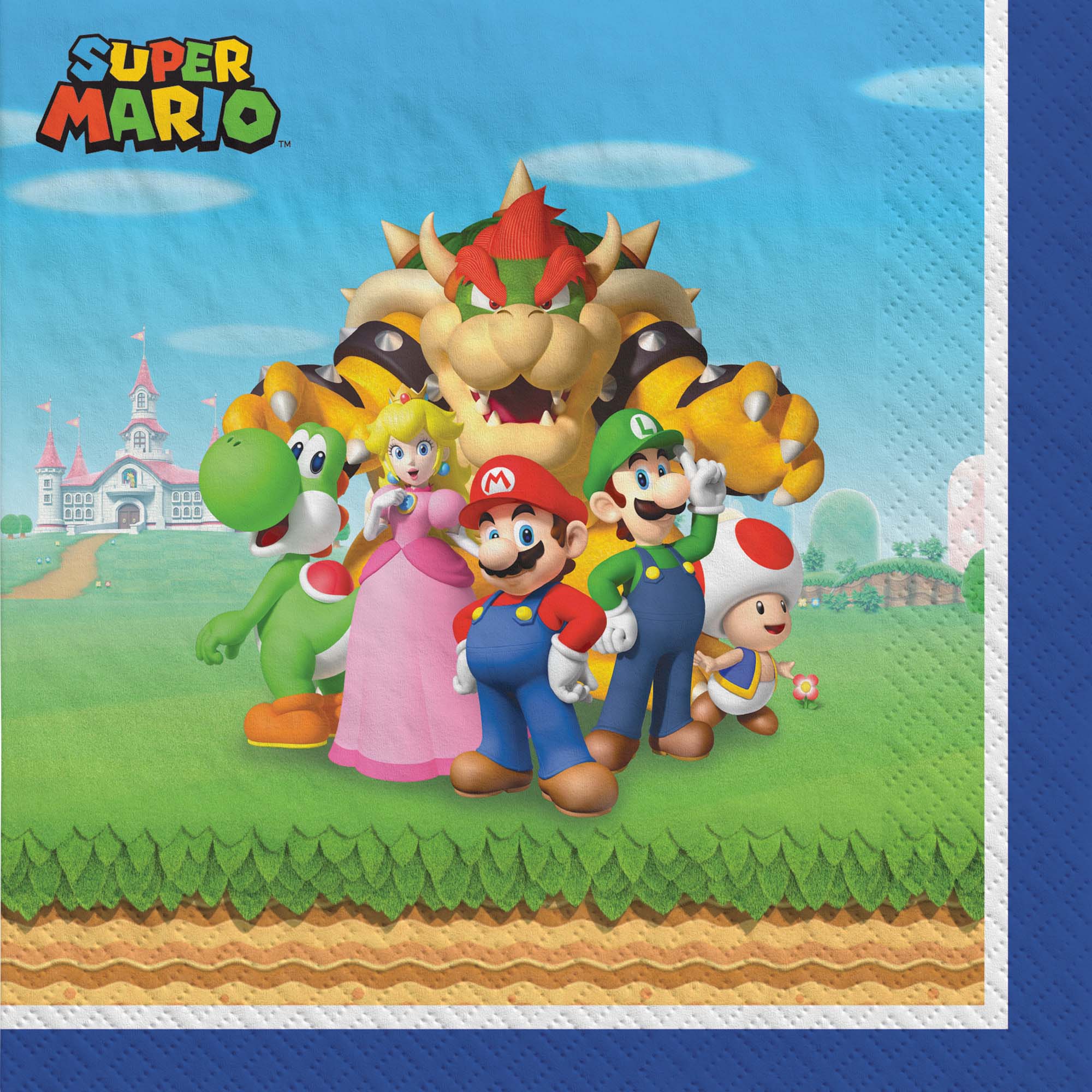 Super Mario Bros Birthday Large Lunch Napkins 16 Count Party