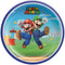 AMSCAN CA Kids Birthday Super Mario Bros Birthday Large Round Lunch Paper Plates, 9 Inches, 8 Count